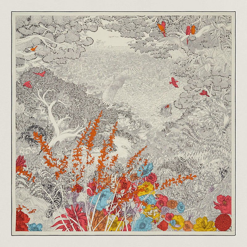 HERMES ショール retour a la nature 自然回帰 140 Retour a la Nature shawl 140 | Hermès USA